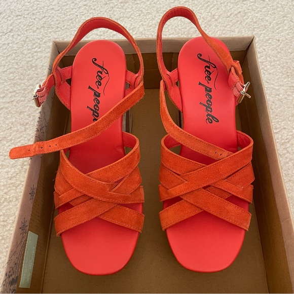 NWT Free People Lisbon MJ Platform Sandals Sunstar - Picture 9 of 12